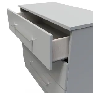 Chester 3 Drawer Chest in Uniform Grey Gloss & Dusk Grey (Ready Assembled)