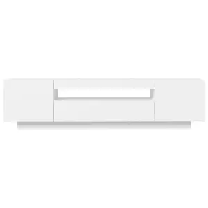 Berkfield TV Cabinet with LED Lights White 160x35x40 cm