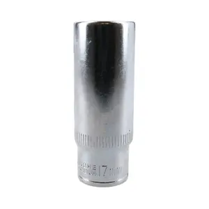 17mm 6 Point 3/8" Drive 64mm Double Deep Metric Socket Chrome Vanadium Steel