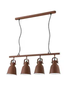 Luminosa Legend Bar Ceiling Dome Pendant, Corten, Copper, White, E27