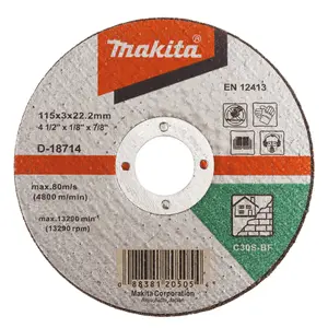 Makita Stone Cutting disc 115mm x 3mm x 22.23mm