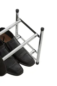 Interiors by Premier Extendable Shoe Rack 2 Tier Shoe Stand, Angled Shelves Shoe Racks, Spacious Under Stairs Shoe Storage