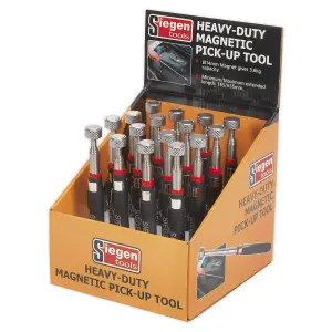 Sealey Heavy-Duty Magnetic Pick-Up Tool 3.6kg Capacity Display Box of 16 S0823DB