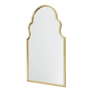 Shatterproof Metal Decorative Wall Mounted Mirror with Gold Framed