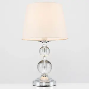 Feist 44.5Cm Clear Table Lamp Beige / LED Bulb