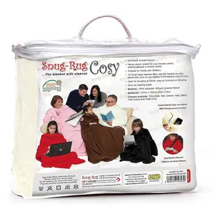 Snug Rug Cosy Sleeved Fleece Blanket With Sleeves and a Handy Pouch Pocket - CREAM GH-SCA4