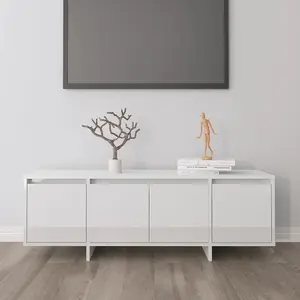 Berkfield TV Cabinet High Gloss White 120x30x40.5 cm Engineered Wood