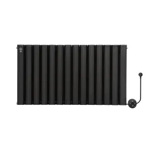 Smart WiFi Aluminium Electric Radiator. Low Energy consumption, High performance. 1000Watt. Black. Size: 1000.500mm