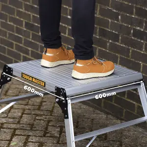 TOUGH MASTER Aluminium Work Platform Folding Platform Ladder Stool - 60 Centimetres (TM-AWP60)