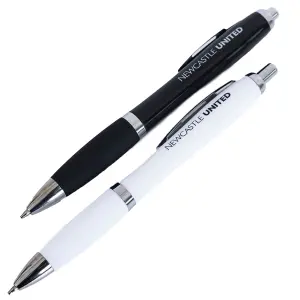 Newcastle United FC Click Pen (Pack of 2) Black/White (One Size)