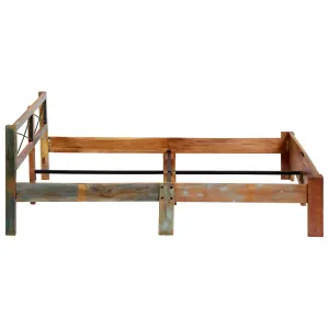 Berkfield Bed Frame Solid Reclaimed Wood 180x200 cm 6FT Super King