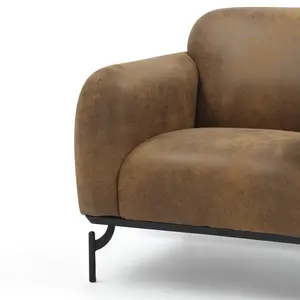 Faux Leather Suede Brown Aria Accent Chair