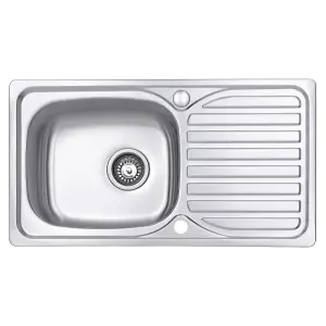 JASSFERRY Stainless Steel Kitchen Sink 1.0 Single Bowl Topmount Reversible Drainer