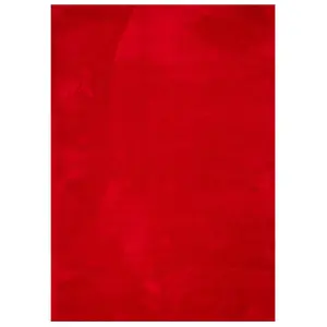 Rug HUARTE Short Pile Soft and Washable Red 200x280 cm