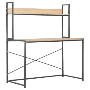 Berkfield Computer Desk Black and Oak 120x60x138 cm