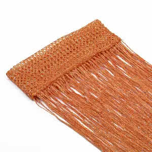 String Curtain Panel Spaghetti Tassel Curtain, 200cm x 90cm - Orange