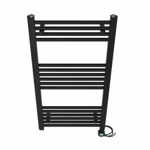 Graciela Straight Towel Rail Heated Towel Rails Black / 100cm H x 50cm W x 3cm D