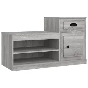 Shoe Cabinet Grey Sonoma 100x42x60 cm Engineered Wood