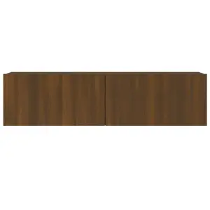 Berkfield TV Wall Cabinet Brown Oak 120x30x30 cm Engineered Wood