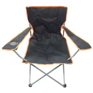 Black & Orange Lightweight Folding Camping Beach Captains Chair