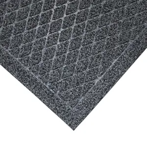 JVL Dirt Defender Scraper Doormat 40x60cm Diamond Grey