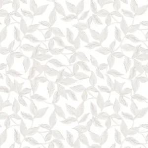 Laura Ashley Erwood Grey Leaves Smooth Wallpaper