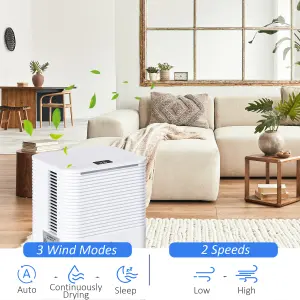 HOMCOM 10L/Day Portable Quiet Dehumidifier for Home, Electric Air De-Humidifier