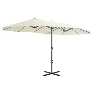 Berkfield Outdoor Parasol with Aluminium Pole 460x270 cm Sand