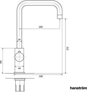 Verana 3-In-1 Square Instant Boiling Hot Water Kitchen Tap - Matt Black