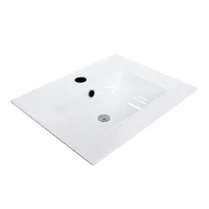 Nes Home 500mm Modern White Slim Ceramic Inset Basin