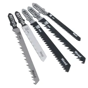 10pc T Shank Fitting Jigsaw Cutting Blades Set For Plastic Wood Metal HCS Blade