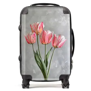 Painted Pink Tulips Suitcase - Cabin