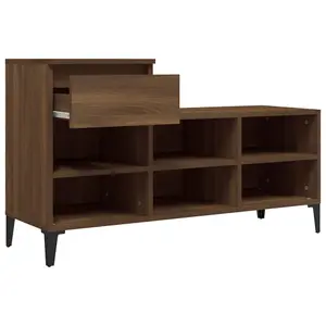 Berkfield Shoe Cabinet Brown Oak 102x36x60 cm Engineered Wood