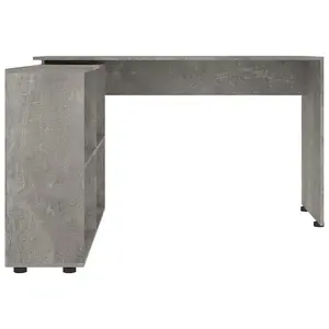 Berkfield Corner Desk Concrete Grey Engineered Wood