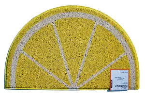 Nicoman Spaghetti Loofah Halfmoon Door Mat 70 x 44cm - Lemon