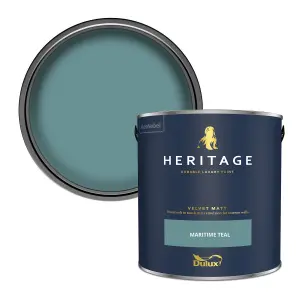 Dulux Trade Heritage Maritime Teal Velvet matt Wall paint, 2.5L