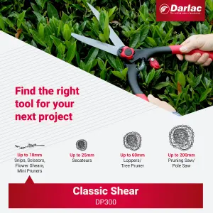 Darlac Garden Soft Grip Lightweight Hedge Shear Pruner Trimmer Cutter DP300