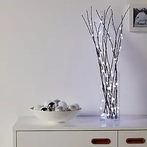 100 Ice white Snowflake wire LED With timer function String lights with 8.22m Silver cable