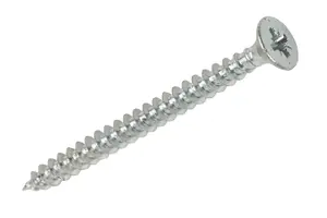 Silverscrew PZ Double-countersunk Zinc-plated Carbon steel Multipurpose screw (Dia)5mm (L)60mm, Pack of 100