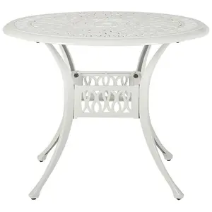 Garden Table Metal White ANCONA