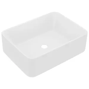 Berkfield Luxury Wash Basin Matt White 41x30x12 cm Ceramic