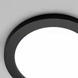 Litecraft Satin Black Magnetic Bezel For 18W Darly Bathroom Flush Ceiling Light