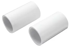 MK White (W)25mm Trunking coupler, Pack of 2