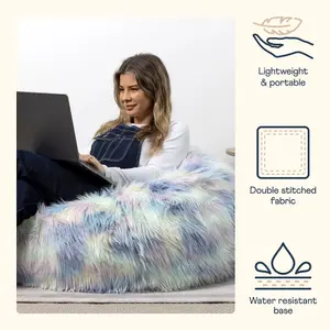 icon Unicorn Classic Faux Fur Bean Bag Chair