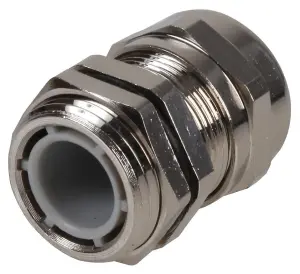 PRO POWER - M-MA M20 Brass Nickel Plated Cable Gland 8-12mm Dia.