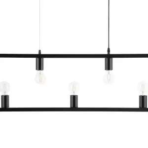 Metal 5 Light Pendant Lamp Black BAYAS