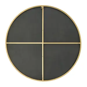 Alcantera Round Metal Frame Wall Mirror Simple and Elegant Modern Design Copper / 100cm H x 100cm W