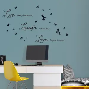 Walplus Lucida Live Laugh Love Home Office Wall Sticker