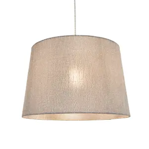 Inlight Petra Dark Grey Woven effect Slubby Light shade (D)40cm