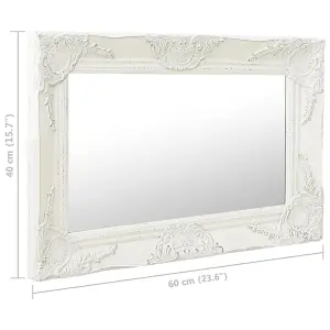 Berkfield Wall Mirror Baroque Style 60x40 cm White